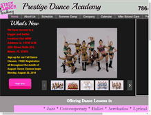 Tablet Screenshot of prestigedancemiami.com